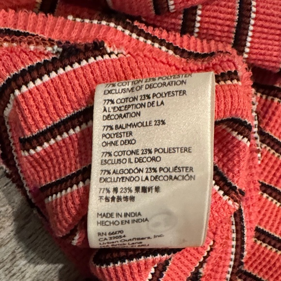 Free People "We The Free" Avalanche Striped Ribbed Cropped Oversized Tee Sz XS - Picture 12 of 12